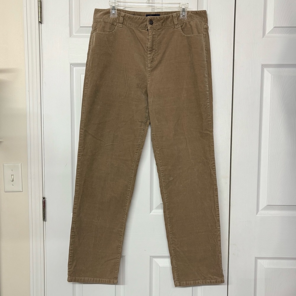 Talbots Heritage Dark Tan Classic Straight Leg Corduroy Pants Sz 16